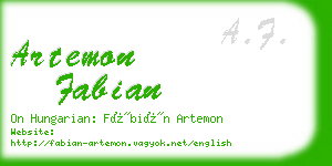 artemon fabian business card